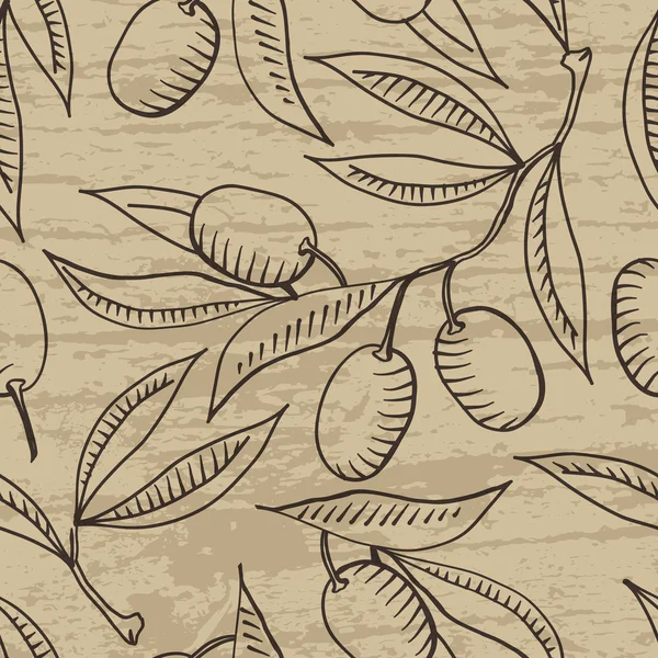 Patrón sin costura con rama de olivo — Archivo Imágenes Vectoriales