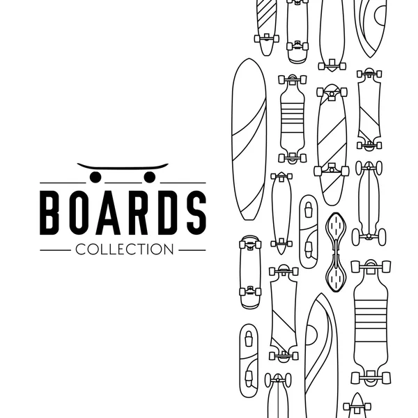 Coleção de temas de skate boards — Vetor de Stock