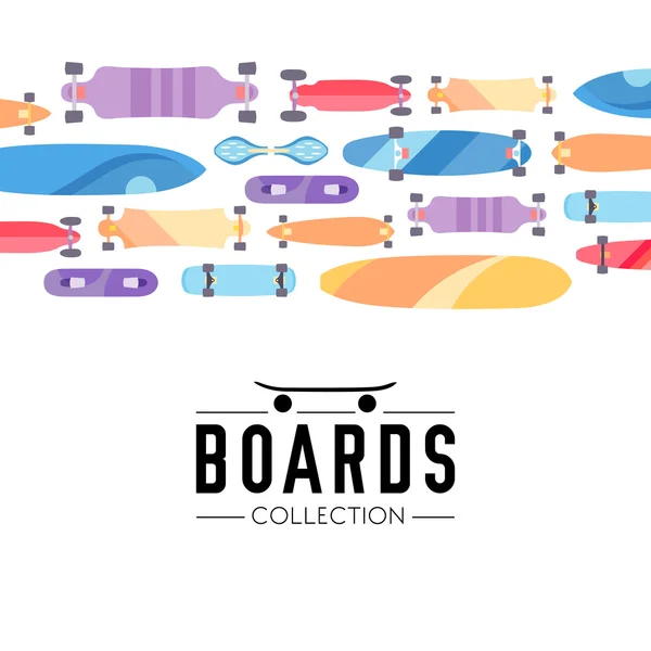 Skateboard desky téma kolekce — Stockový vektor