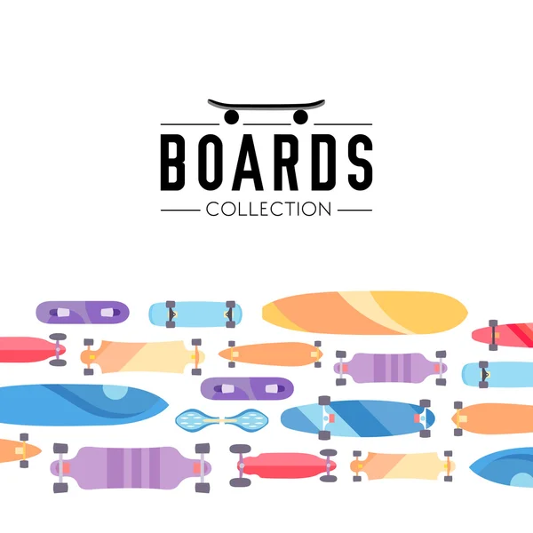 Planches à roulettes thème collection — Image vectorielle