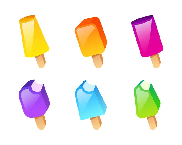 Colección de vectores de helado colorido — Vector de stock