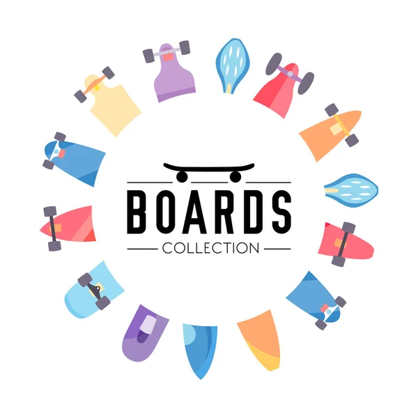 Skateboard styrelser tema illustration — Stock vektor