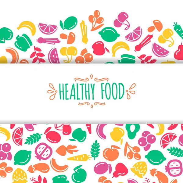 Sağlıklı gıda temsil eden arka plan — Stok Vektör