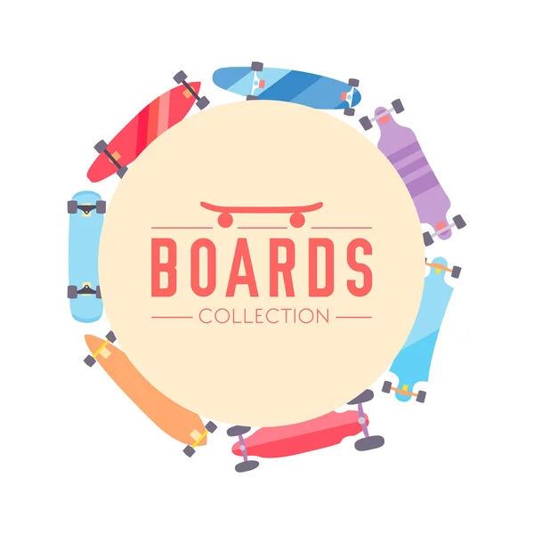 Skateboarding tableros tema ilustración — Archivo Imágenes Vectoriales