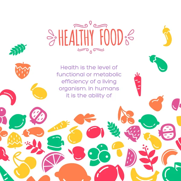 健康食品背景代表 — 图库矢量图片