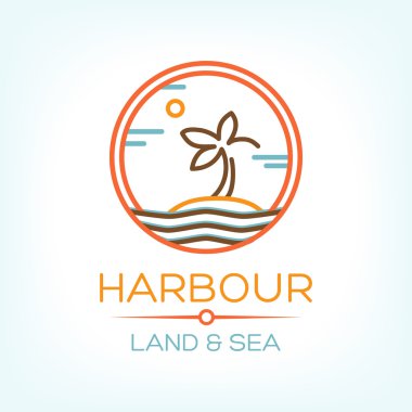 Hurma illüstrasyon ile liman 