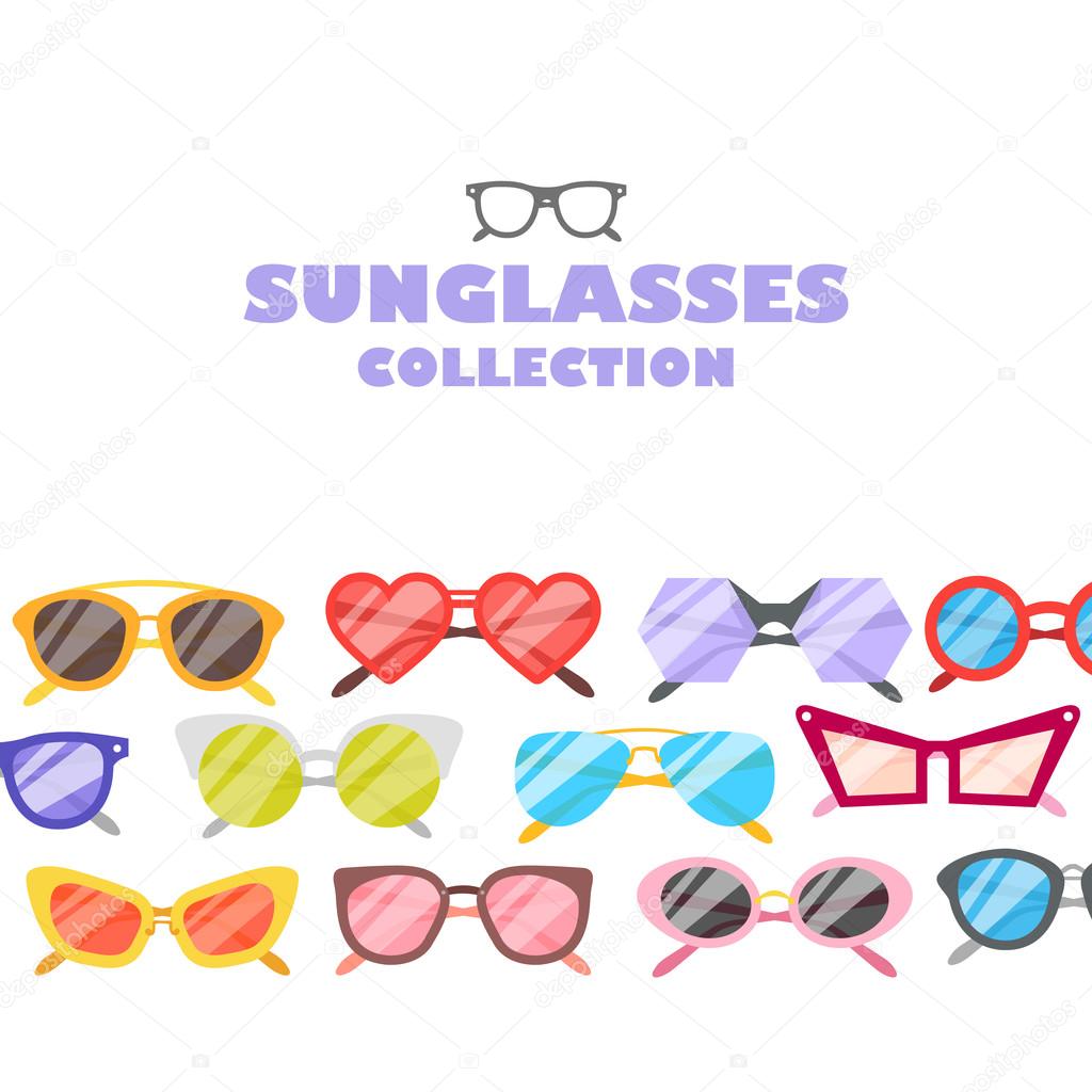 Sunglasses icons set