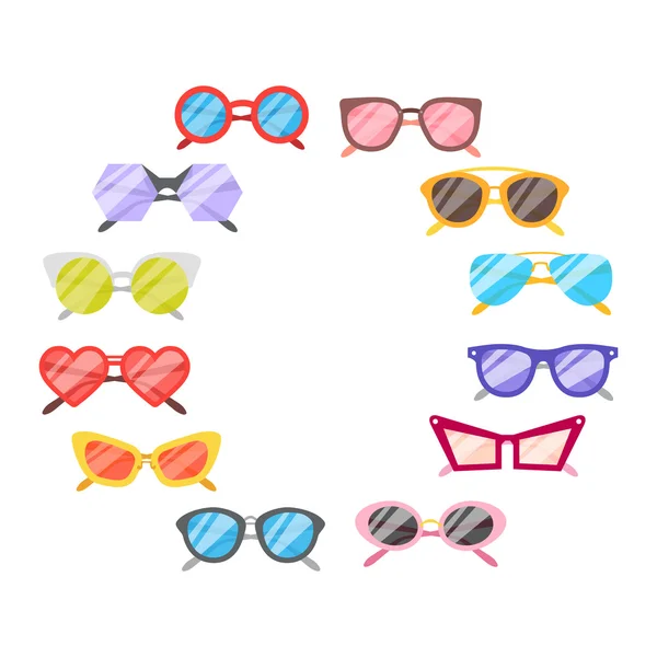 Сонцезахисні окуляри набір іконок — стоковий вектор