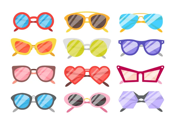 Gafas de sol iconos conjunto — Vector de stock