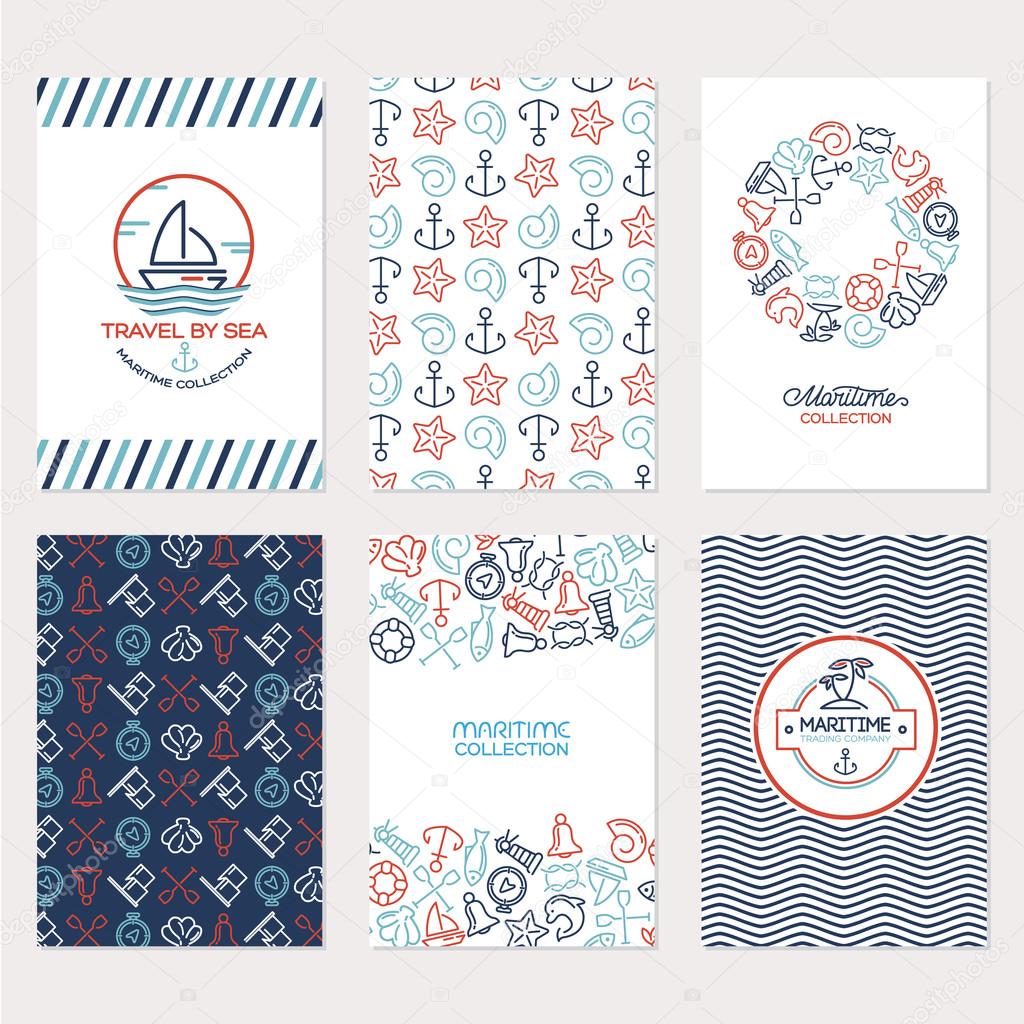 Travel by sea collection illustration