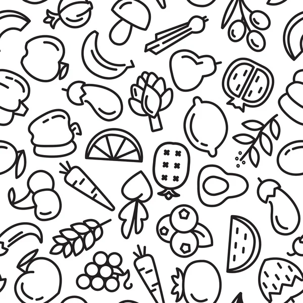 Fruits et légumes motif sans couture — Image vectorielle