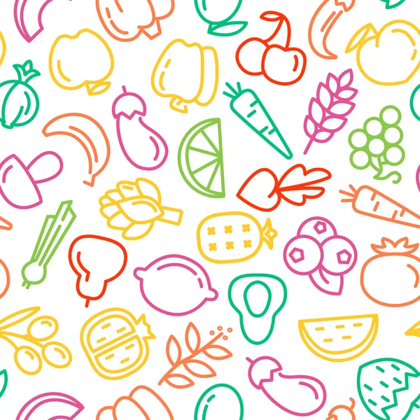 Fruits et légumes motif sans couture — Image vectorielle