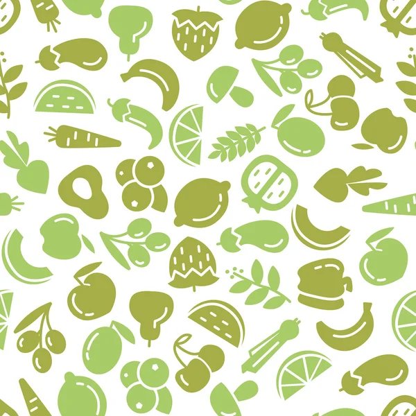 Frukt och grönsaker seamless mönster — Stock vektor
