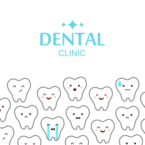 Desenhos animados ilustração dos dentes — Vetor de Stock