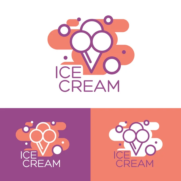 Design de logotipo de sorvete colorido — Vetor de Stock