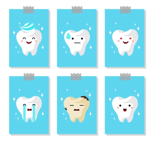 Desenhos animados ilustração dos dentes —  Vetores de Stock