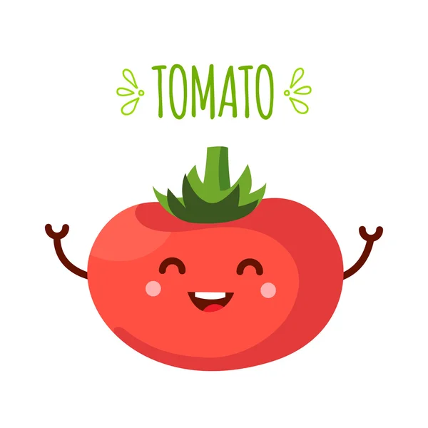 Illustration tecknad tomat — Stock vektor
