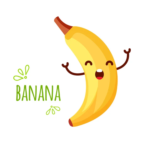 Μπανάνα χαρούμενα κινουμένων σχεδίων Διάνυσμα Αρχείου