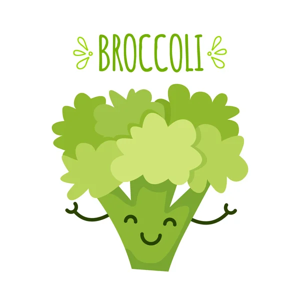 Illustration d'un brocoli dessin animé — Image vectorielle