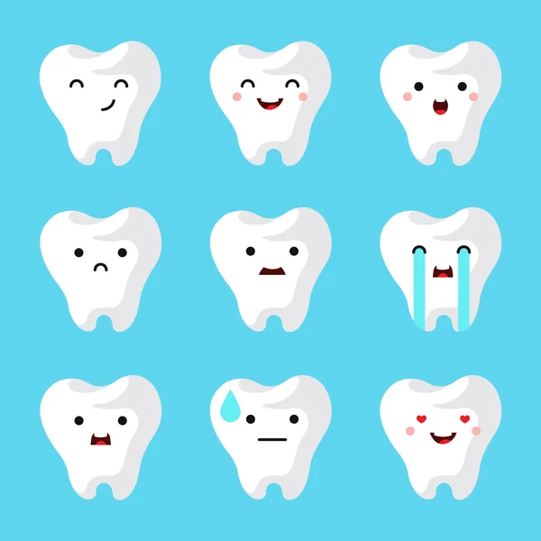 Conjunto de dientes de dibujos animados — Archivo Imágenes Vectoriales