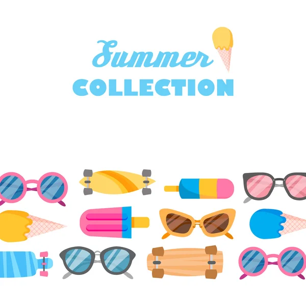 Zomer collectie achtergrond — Stockvector