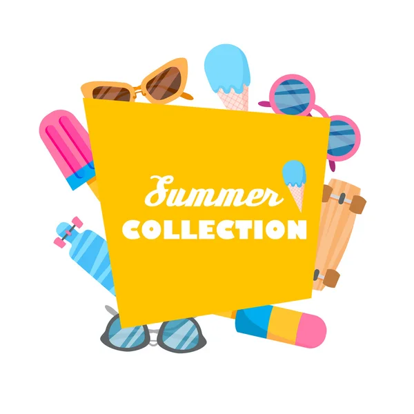 Summer collection background — Stock Vector