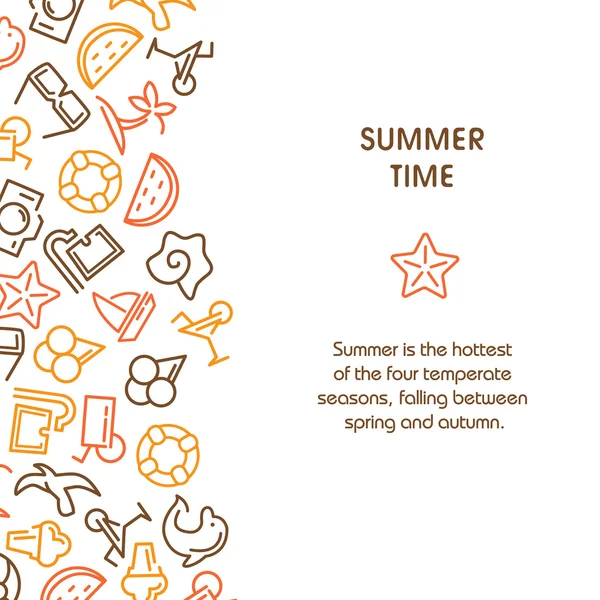 Иллюстрации летнего времени с иконками — стоковый вектор