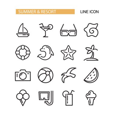 Yaz saati Icons set