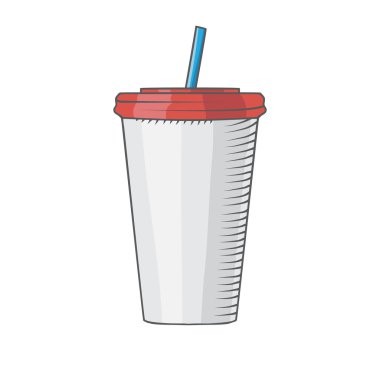 Bir saman ile plastik bardak 