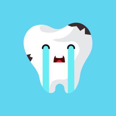 Cartoon of sick tooth