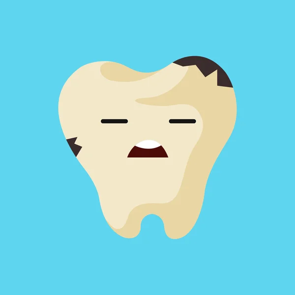아픈 치아의 만화 — 스톡 벡터