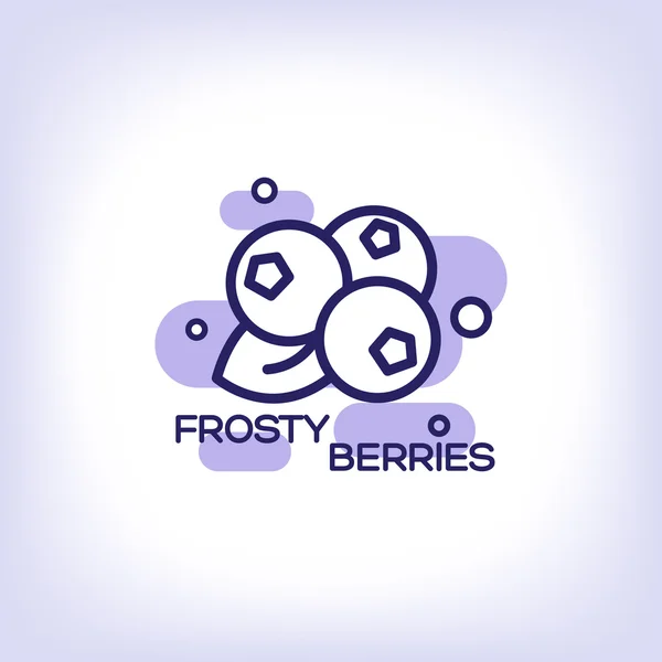Frosty berries flat icon — Stock Vector