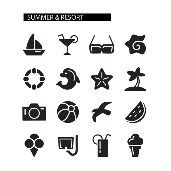 Summer time icons set — Stock Illustration Summer time icons set Stock Vector