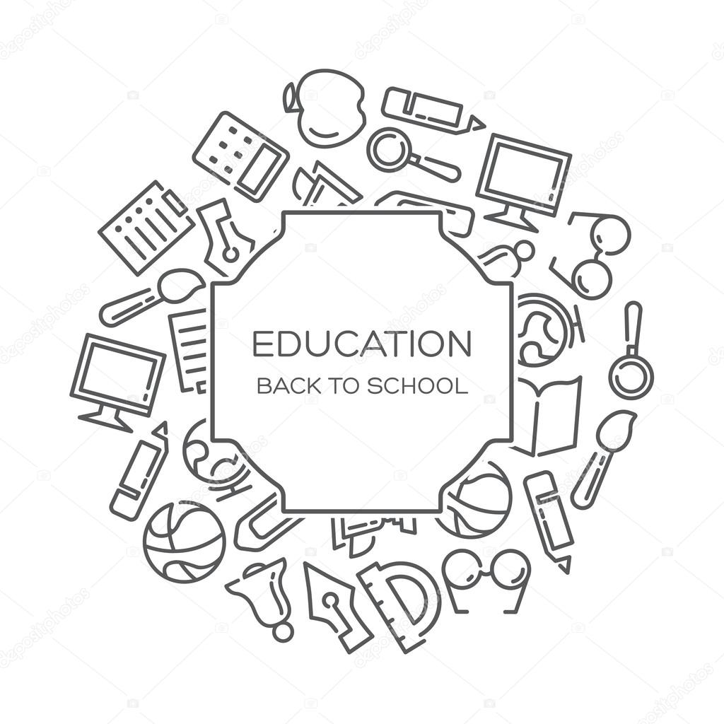 Education background with icons