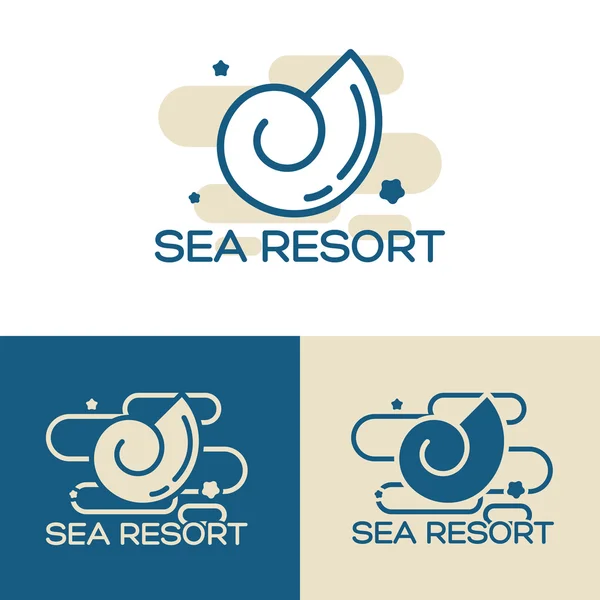 Sea shell logo sada — Stockový vektor