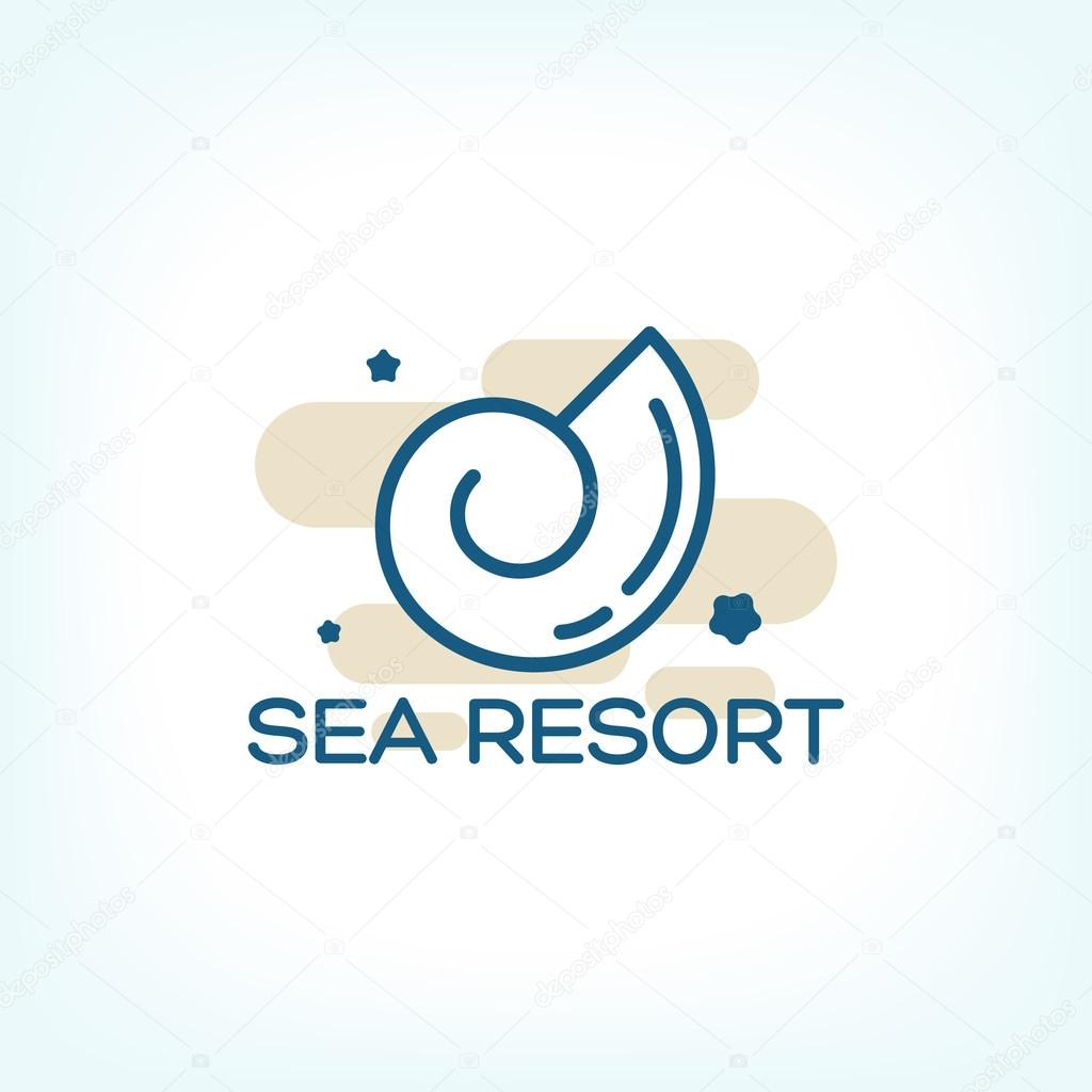 Vector sea shell logo concept