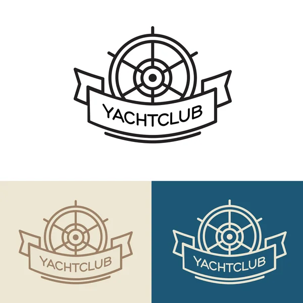 Yacht club logo tervezés — Stock Vector