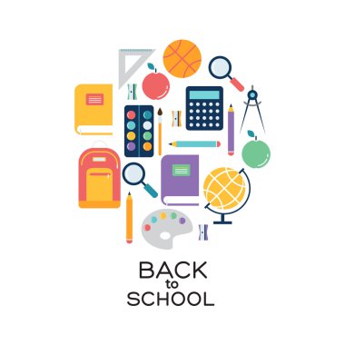 Okul öğeleri şekil