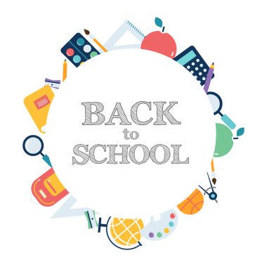 Okul öğeleri şekil