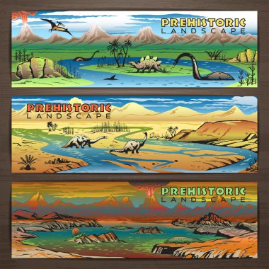 Dino banners 1 color vector Dino banners 1 color vector