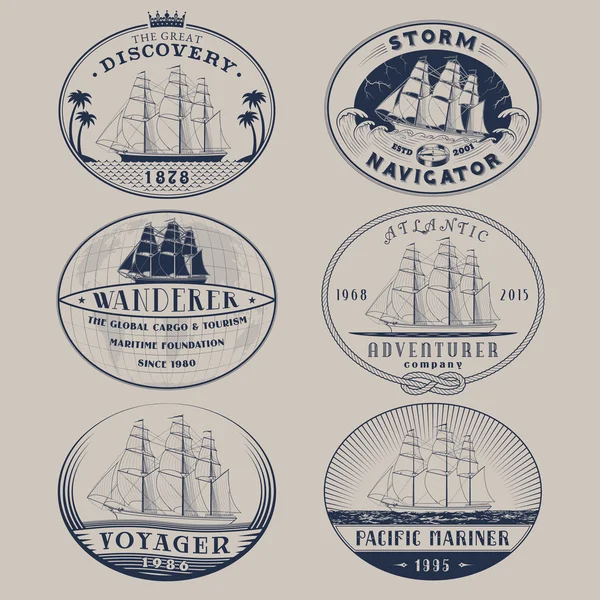 Nautical labels — Stock Vector