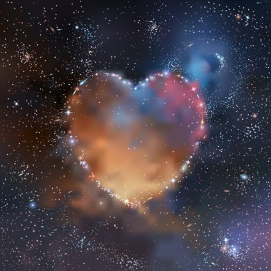Space heart clipart