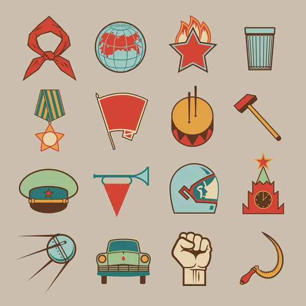 Soviet icons color — Stock Vector