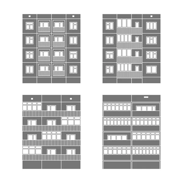 Zestaw domów panelowych 2 — Wektor stockowy