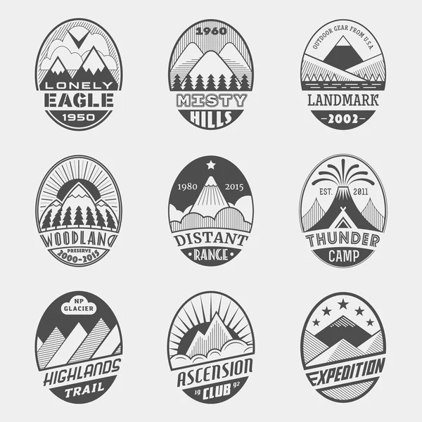 Mountain badge set2 - Stok Vektor