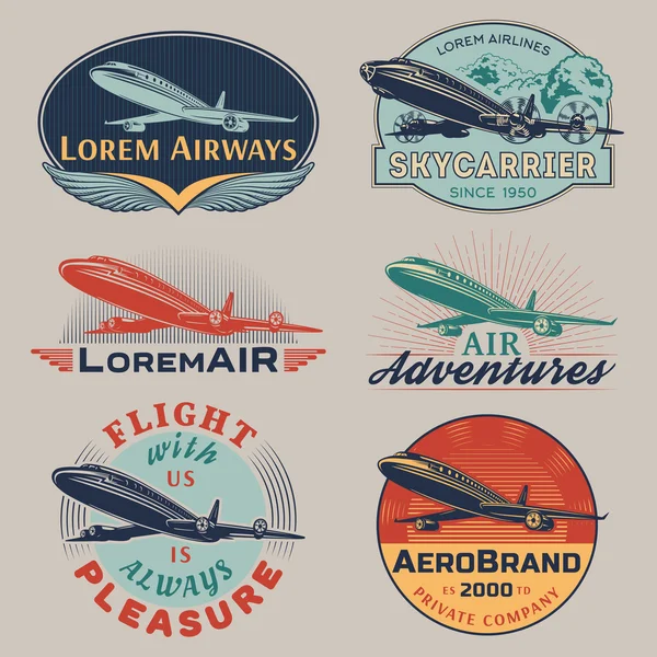 Insignias de aire color — Vector de stock