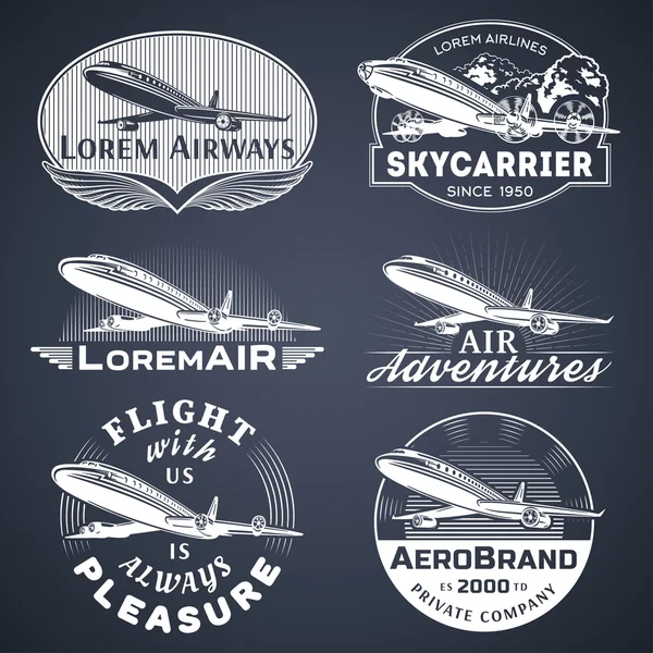 Insignias de aire blanco — Vector de stock