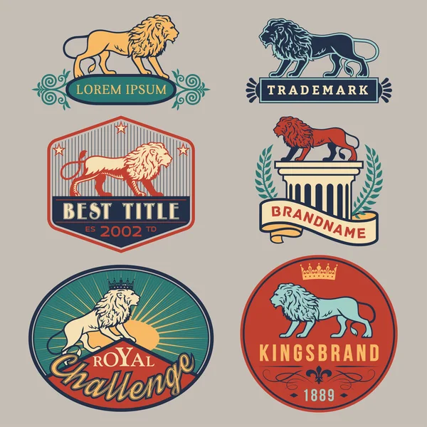 Lion labelkleur — Stockvector