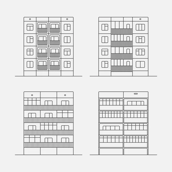 Casas de paneles lineales2 — Archivo Imágenes Vectoriales