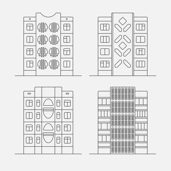 Maisons de panneaux linéaires3 — Image vectorielle